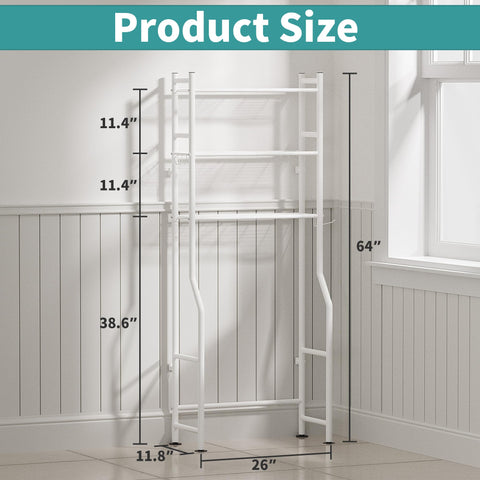 AriseWork 3-tier toilet storage, side view, keeps essentials accessible without clutter.