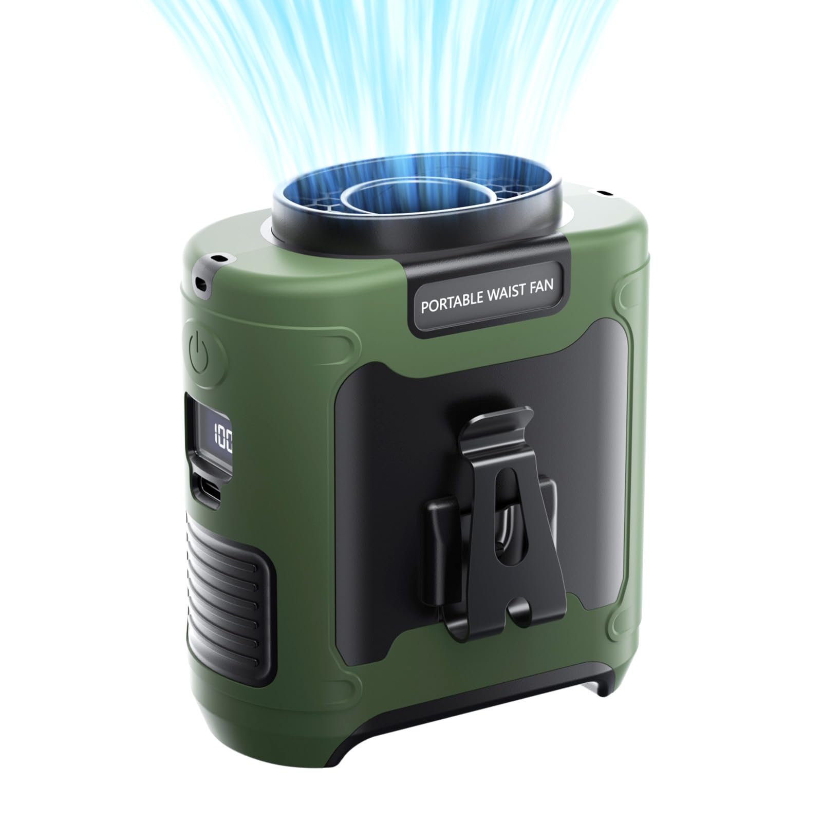 Aristide waist fan with 10000mAh battery for long outdoor cooling