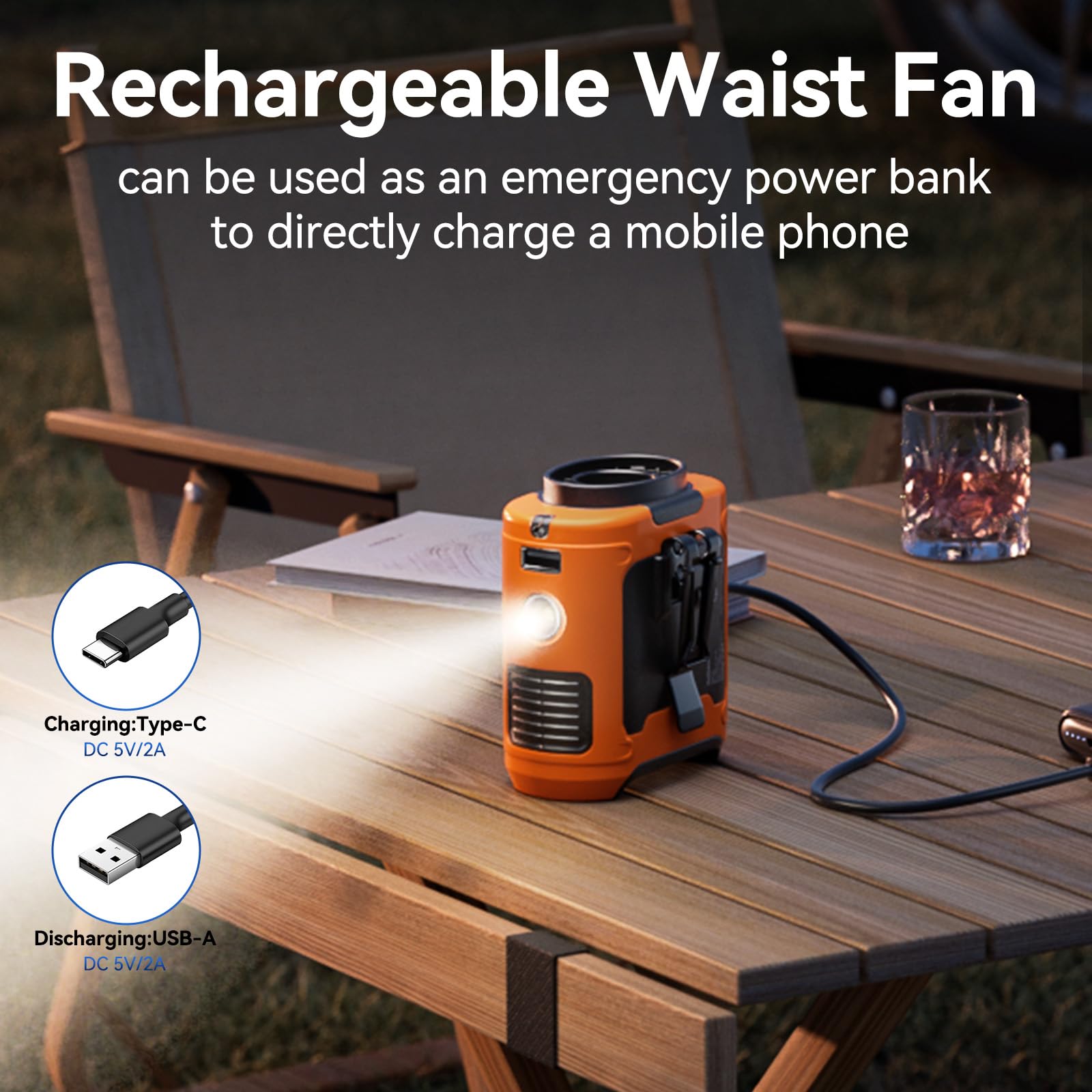 Aristide ultra-compact waist fan design prioritizes portability for travel and work sites.