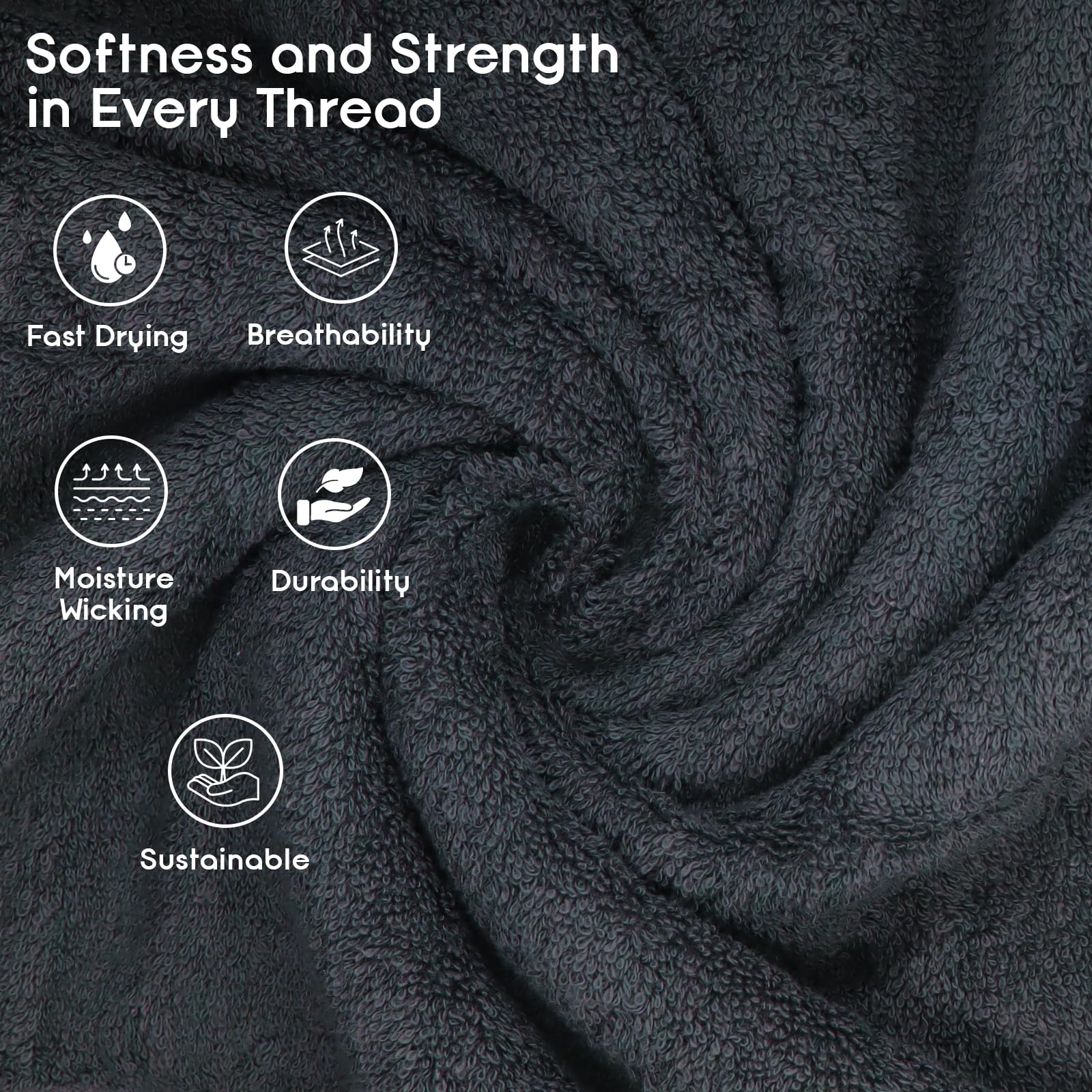 Ariv 4-pack towels ideal for travel, gym, beach, or guest bathrooms.
