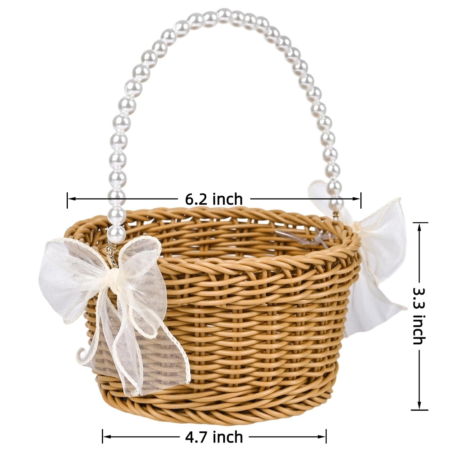 ARKSU baskets with pearl chains offer stylish storage and centerpiece potential.