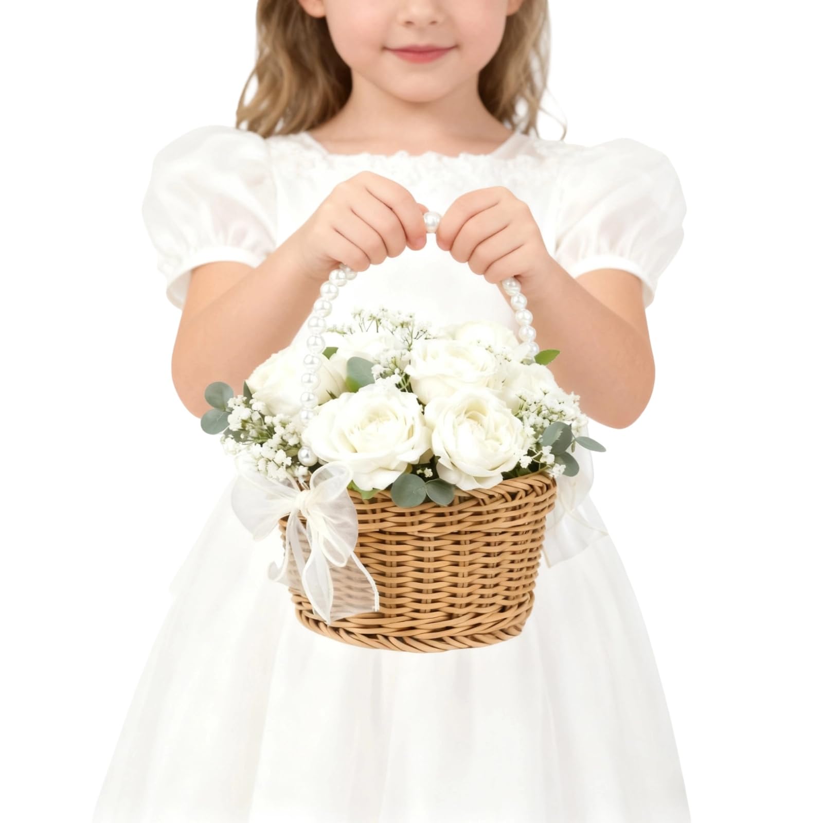 ARKSU wicker rattan baskets showcase elegant bow accents for decor.