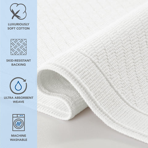 Arkwright cotton bath rug delivers high absorbency and soft comfort in a white finish