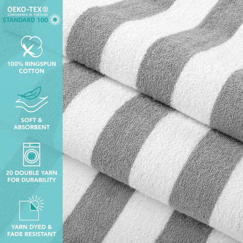 Arkwright Cabana Stripe towel soft and plush for everyday use