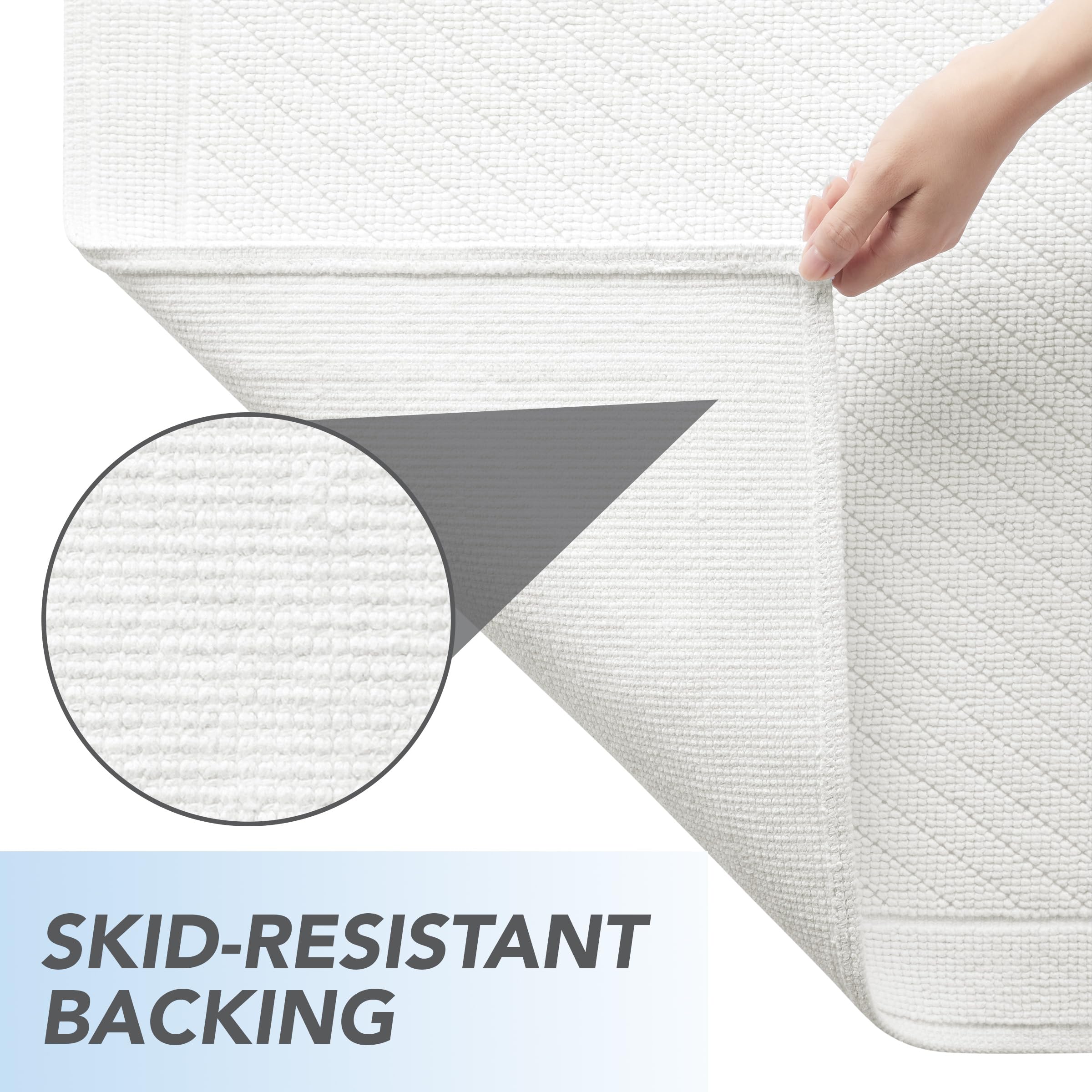 Arkwright rug features slip-resistant backing for safer bathroom floors