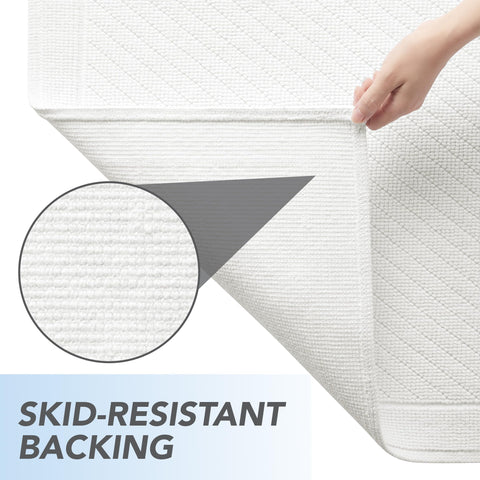 Arkwright rug features slip-resistant backing for safer bathroom floors