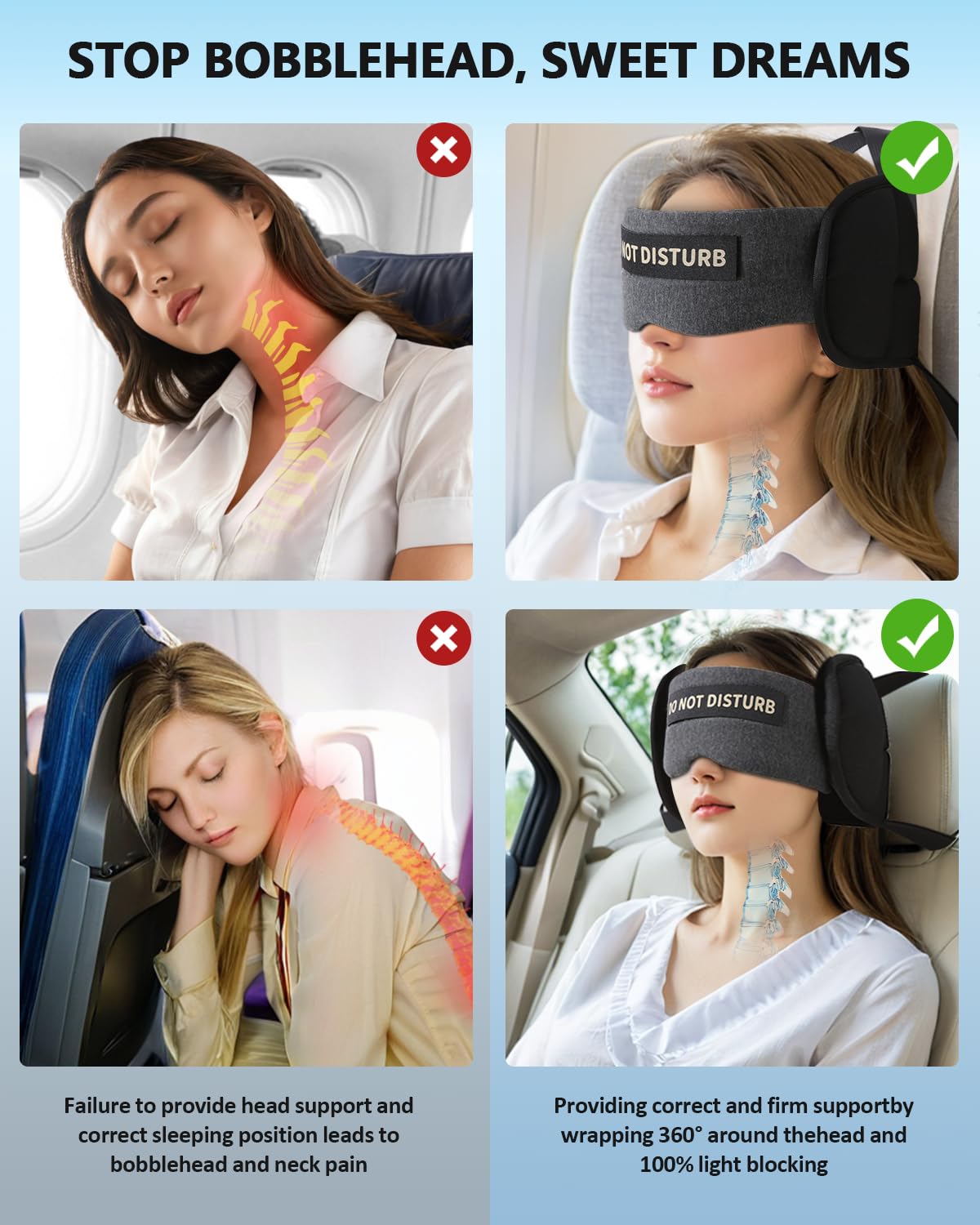 ARLIKSI compact travel pillow with included pouch for easy packing.