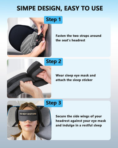 ARLIKSI pillow with wake and disturb tags signaling flight preferences.