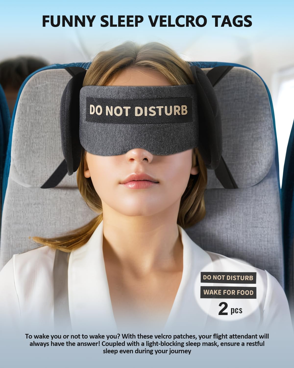 ARLIKSI plane pillow in use on aircraft seat to prevent bobblehead.