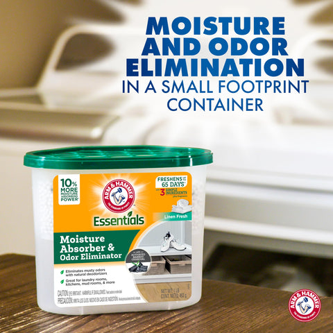 Closet and laundry room moisture absorber keeps garments dry and air clean.