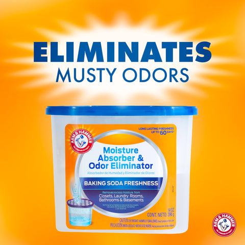 Arm & Hammer fragrance-free moisture absorber tub in closet reducing humidity