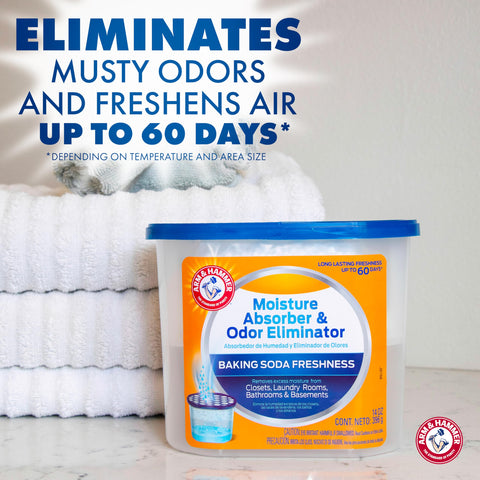 Arm & Hammer fragrance-free moisture absorber tub lid-off highlighting easy refill