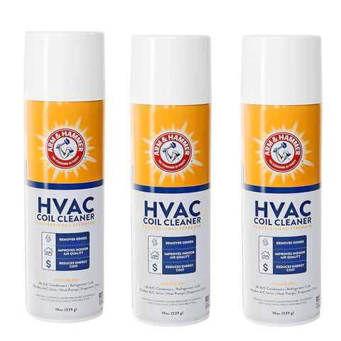 Arm & Hammer biodegradable coil cleaner foam spray for no rinse cleaning of HVAC coils