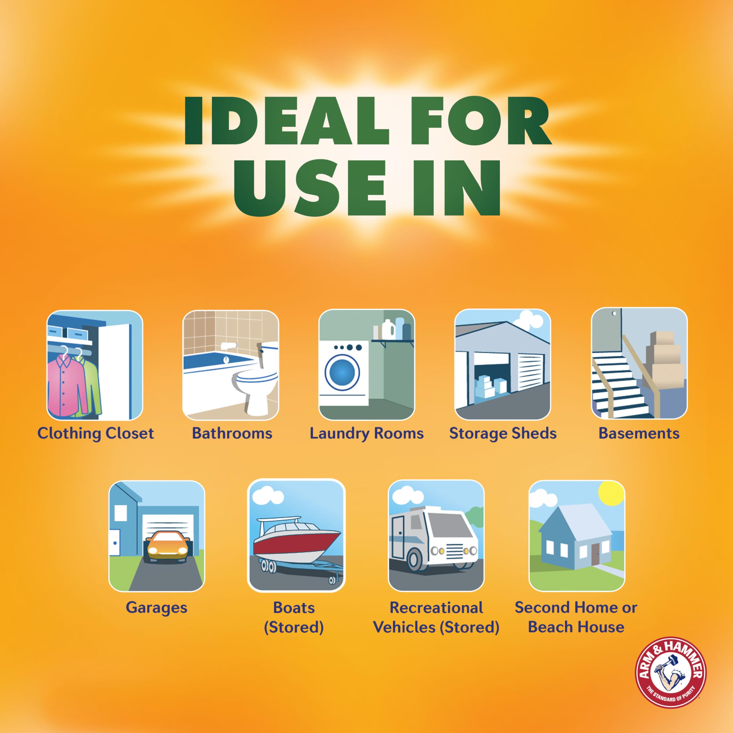 Arm & Hammer Essentials laundry room use for damp air reduction