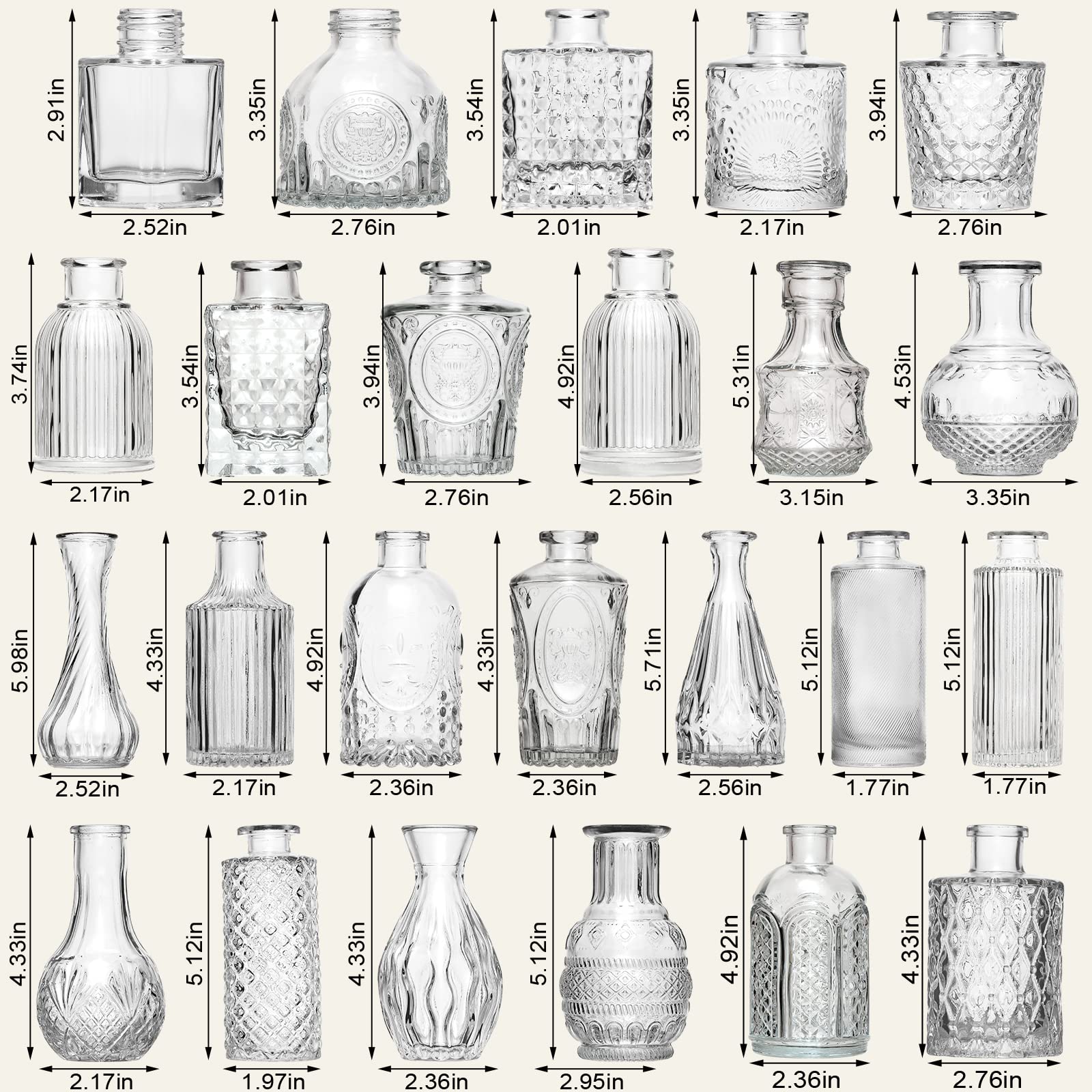 Arme hand-blown borosilicate vase with smooth surface for vintage tables.