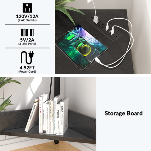 Armocity triangle desk with storage shelf maximizes small-space organization.