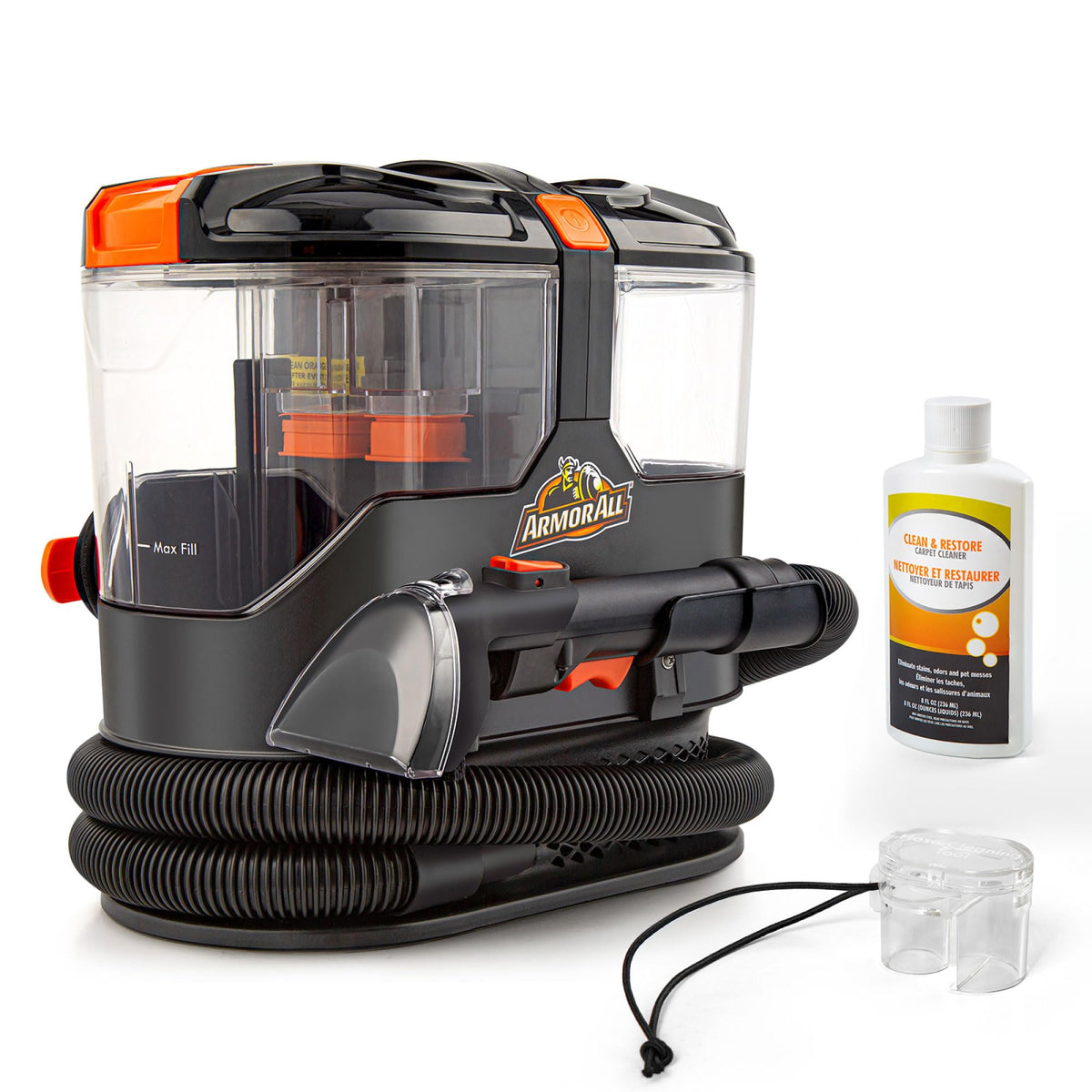 Armor All spot cleaner assembly demonstrating portable design for on the go car cleaning