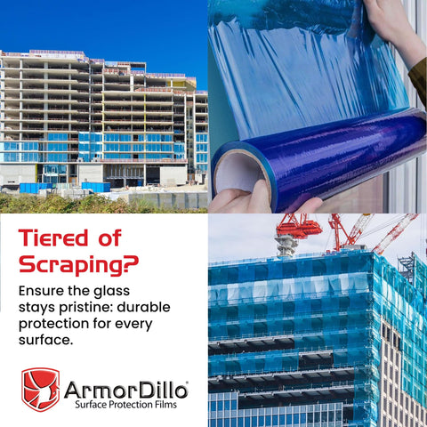 ArmorDillo blue window film self-adhesive for easy masking