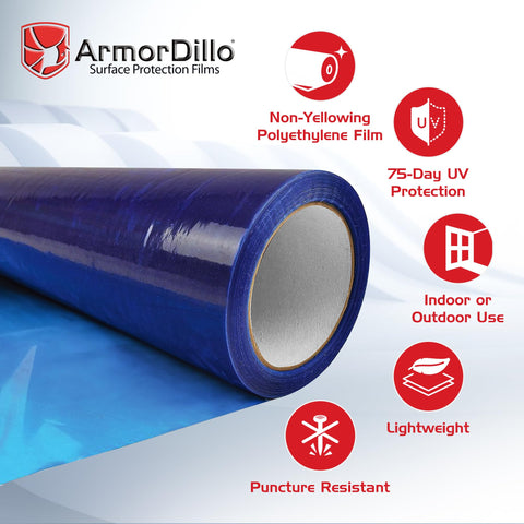 Made in USA ArmorDillo window film includes a precision knife