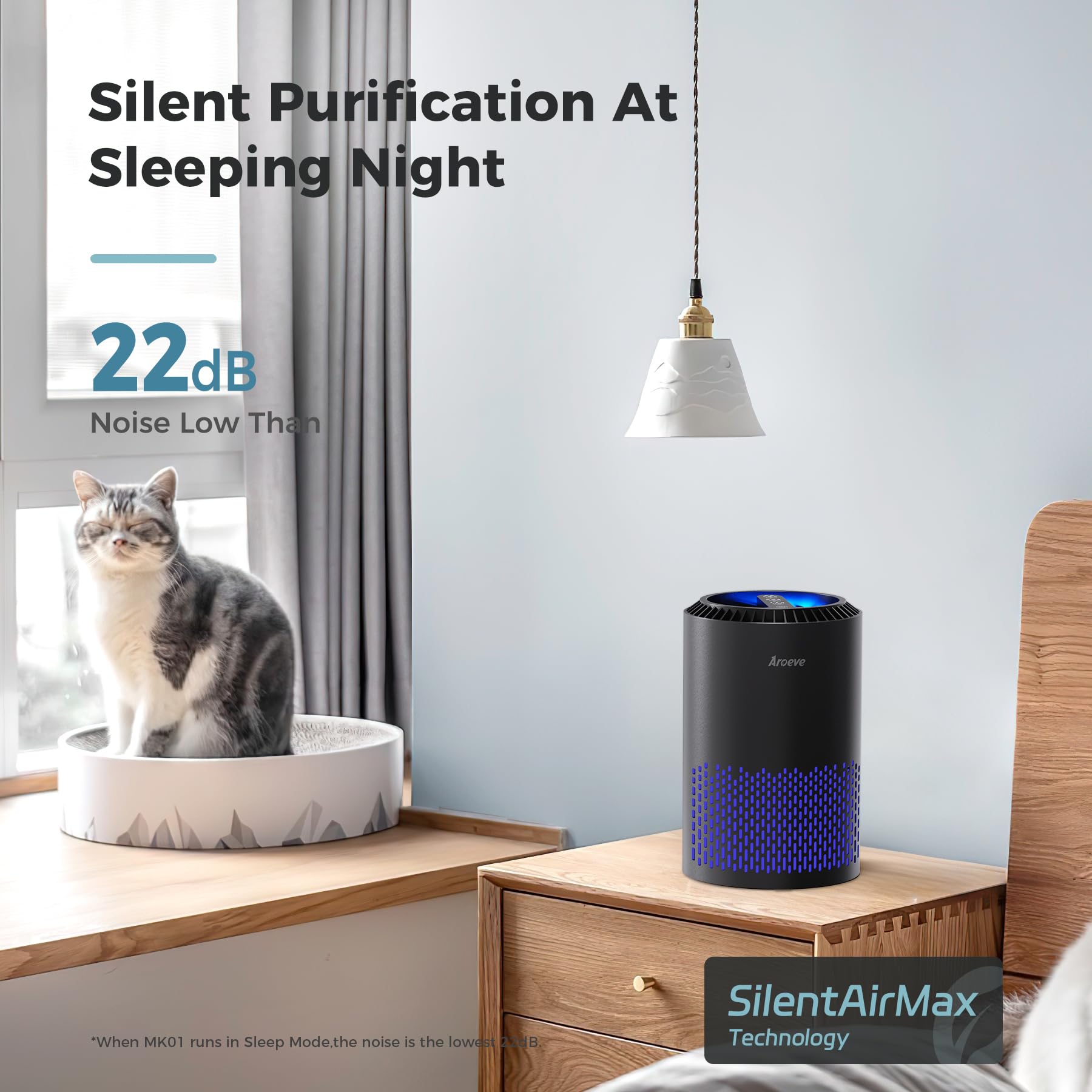 AROEVE MK01 360-degree air inlets provide full-room coverage.