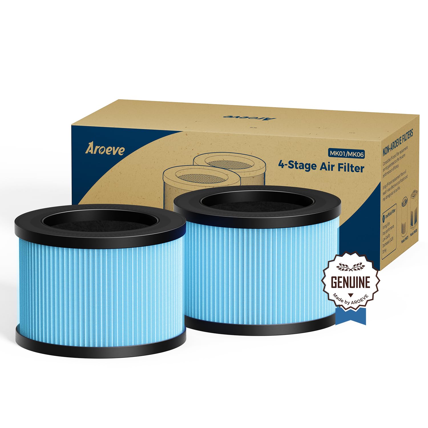 AROeVE MK01 MK06 front view shows compact design for easy installation and cleaner air.