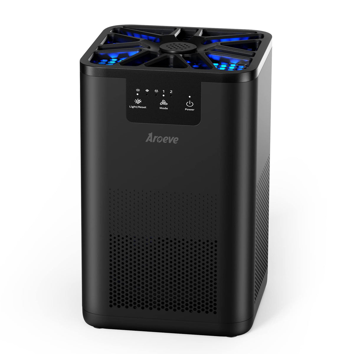 AROEVE MK06 black front view for compact bedroom air purification