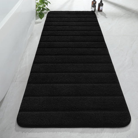 AROGAN luxury long black bathroom runner (24x60) adds chic warmth to floors