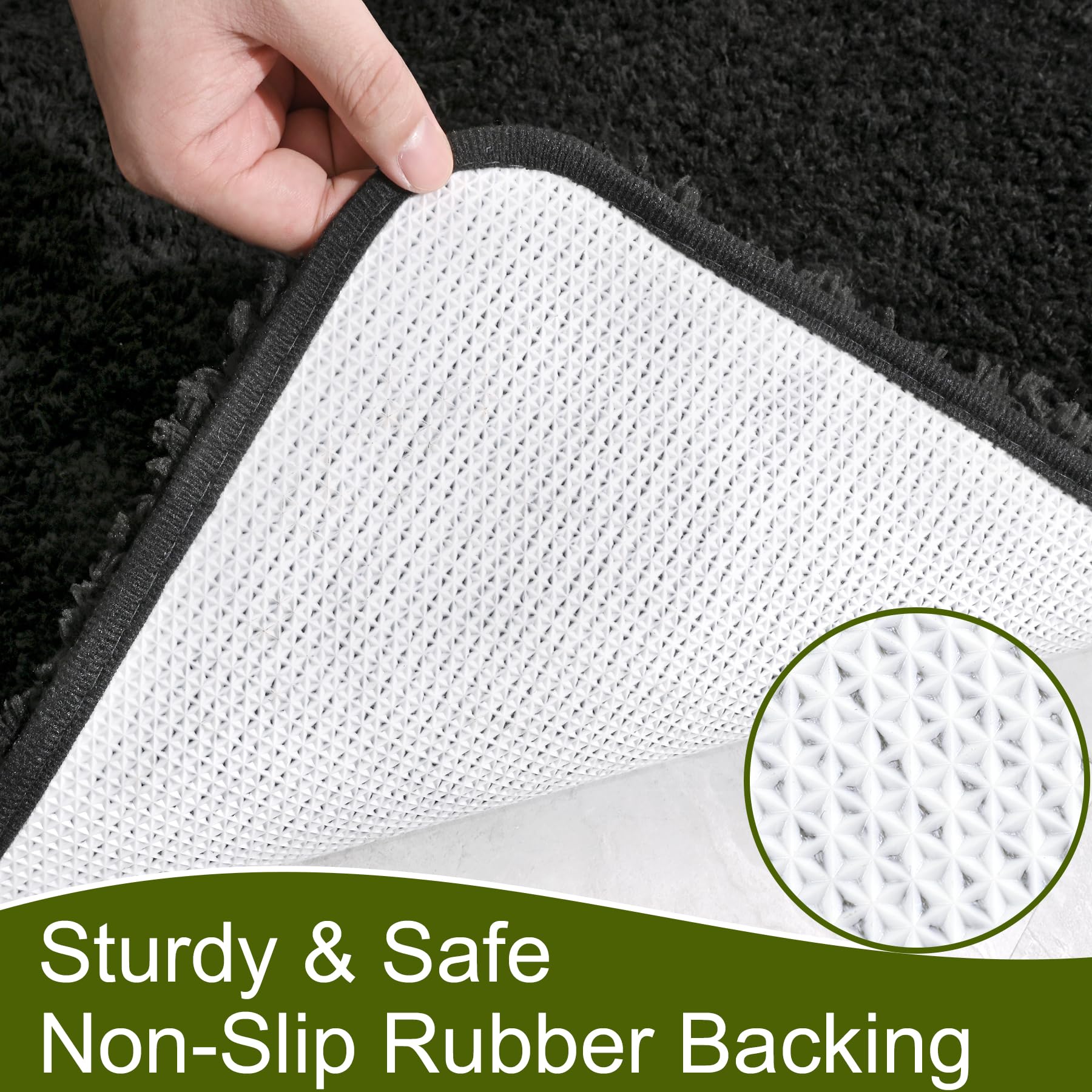 AROgan non-slip TPR backing prevents mat shifting