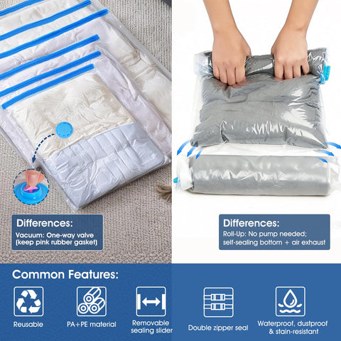 AROIC electric pump shown for quick air removal and compact luggage.