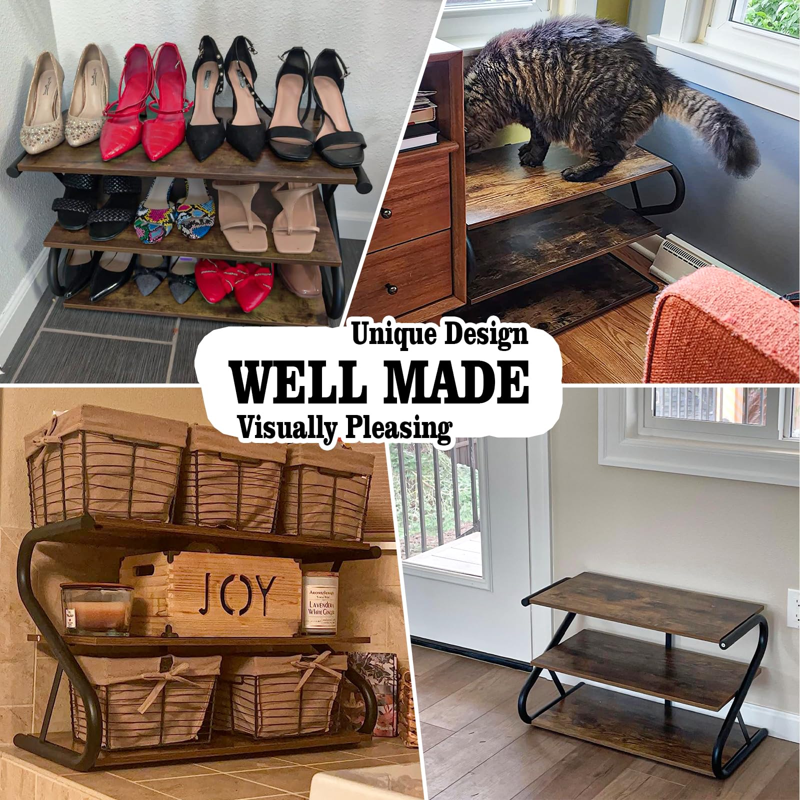 Each shelf holds up to 22 pounds, sturdy for daily use.