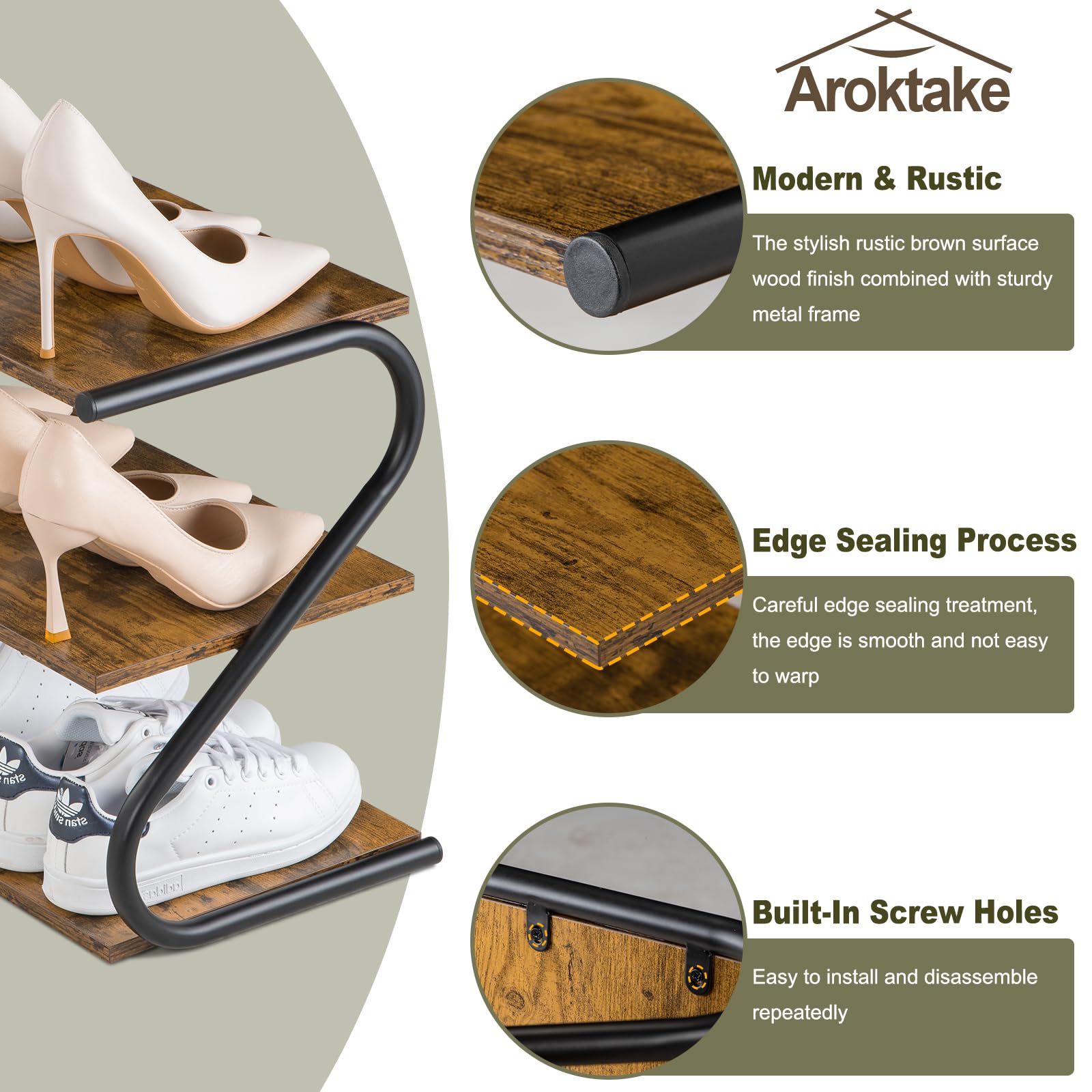 Aroktake easy assembly with labeled parts for quick setup.