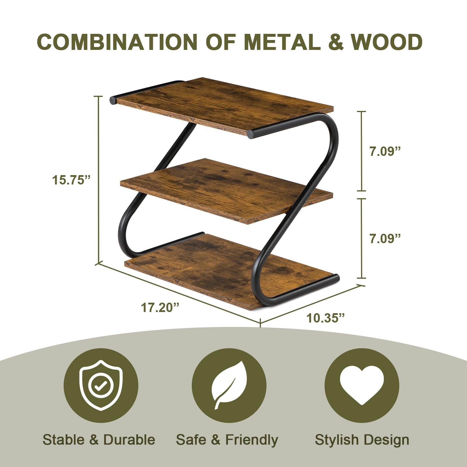 Aroktake Z frame rack with a wooden top shelf for durable daily use.