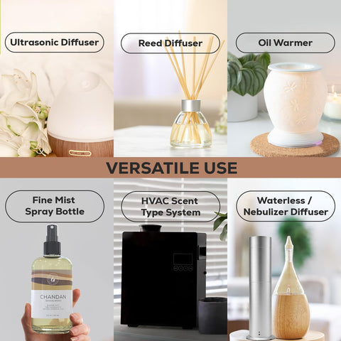 AROMA COUNTRY Chandan Diffuser Oil packaging highlights vegan and cruelty-free credentials