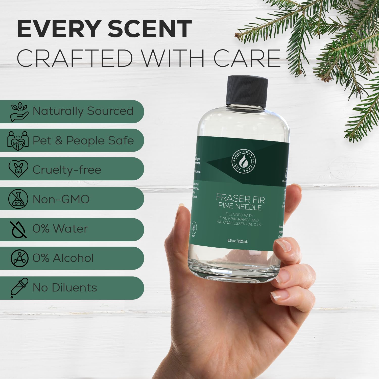 AROMA COUNTRY Fraser Fir diffuser oil room spray offers quick space refresh