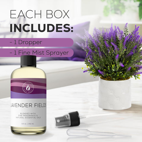 AROMA COUNTRY Lavender Fields works with oil warmers for spa-like scents.