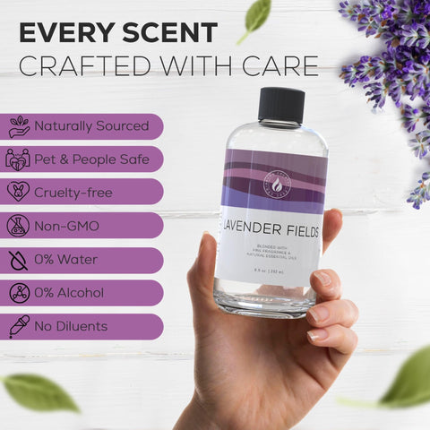 AROMA COUNTRY Lavender Fields ultrasonic diffuser use for fresh spaces.