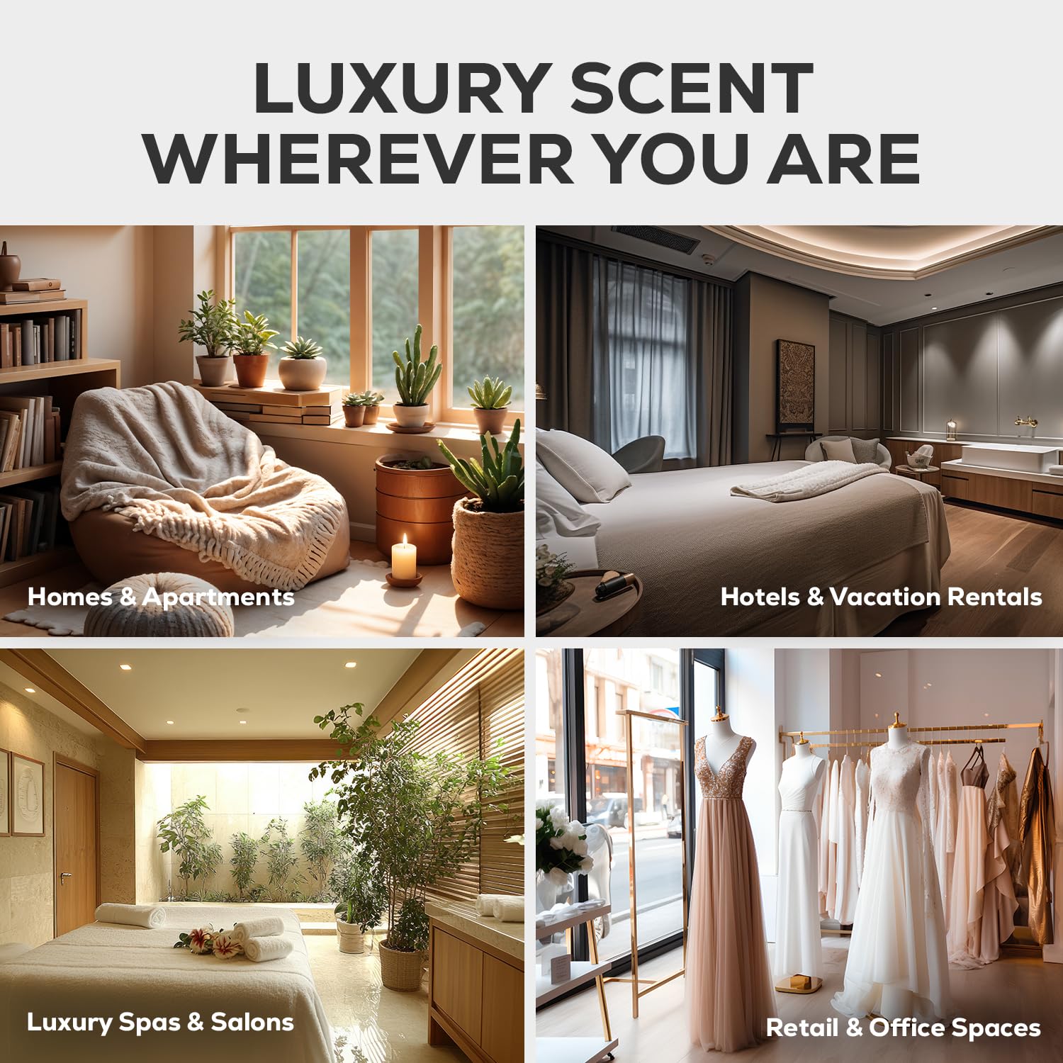 Hotel room ambience with AROMA COUNTRY Ritzy diffuser oil