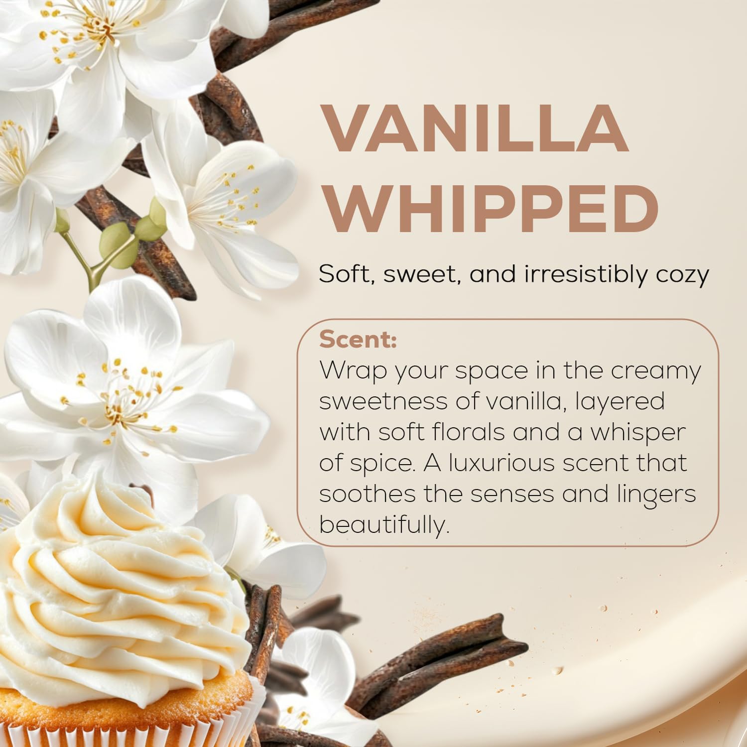 AROMA COUNTRY Whipped Vanilla texture close-up highlighting creamy vanilla notes.