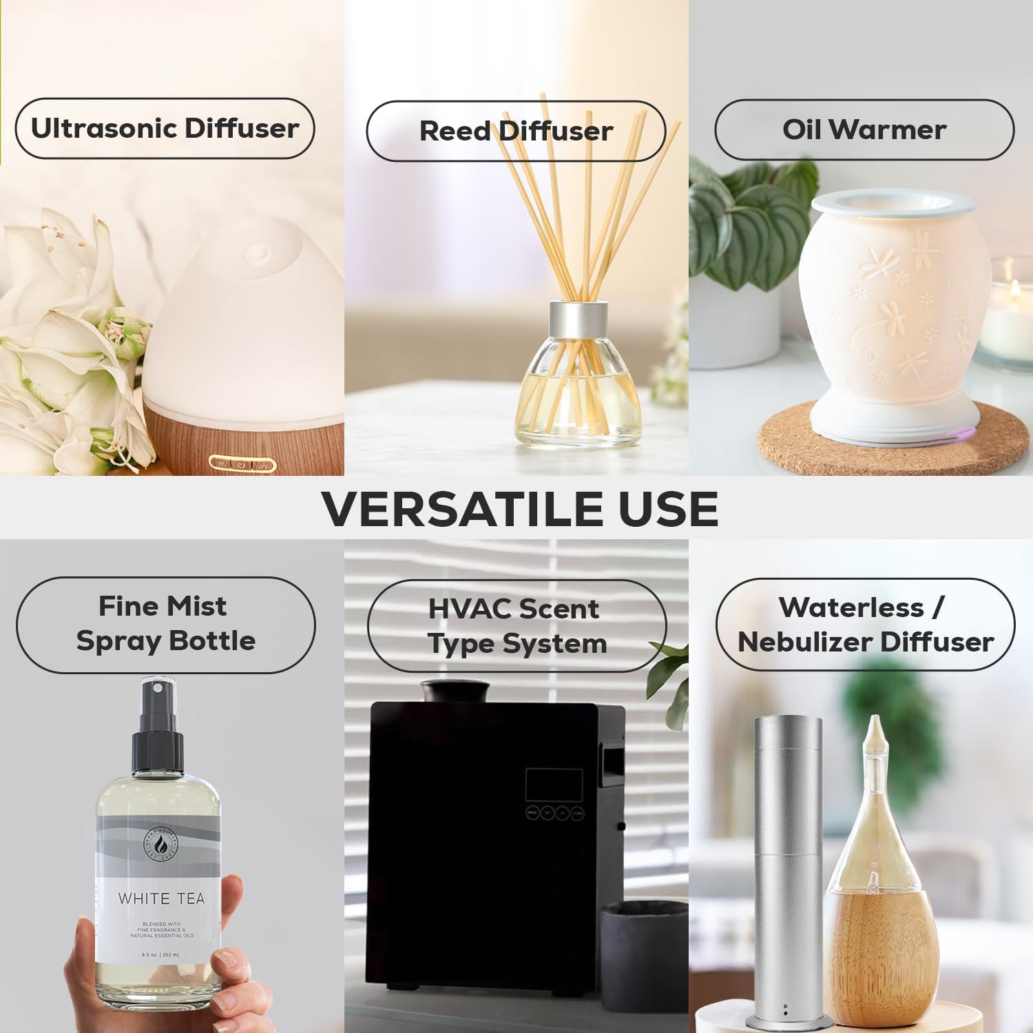 AROMA COUNTRY White Tea Diffuser Oil in office setup enhances a calm, focused environment.