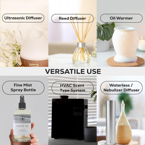 AROMA COUNTRY White Tea Diffuser Oil in office setup enhances a calm, focused environment.