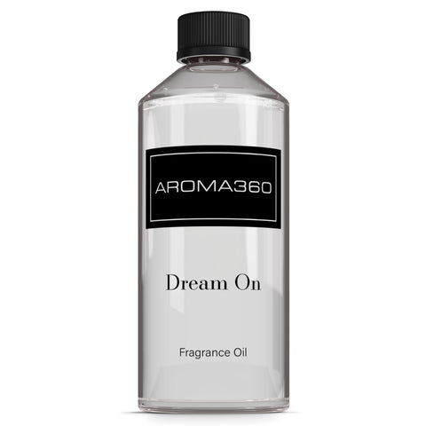 Aroma360 Dream On fragrance oil bottle front view for diffuser use.