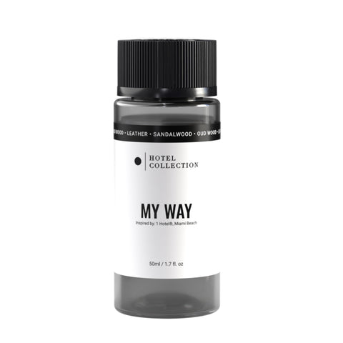 Aroma360 My Way diffuser oil bottle with sandalwood notes for warm ambience.