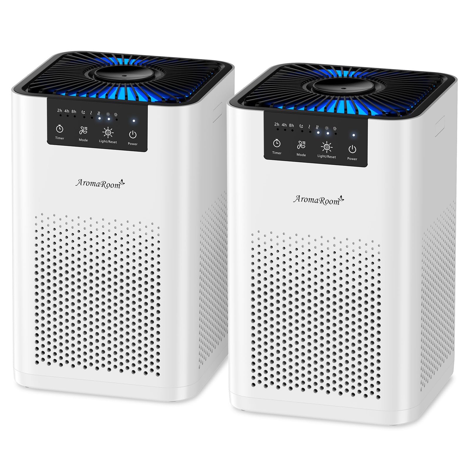AromaRoom AP102 white front view shows compact purifier for clean air in any room.