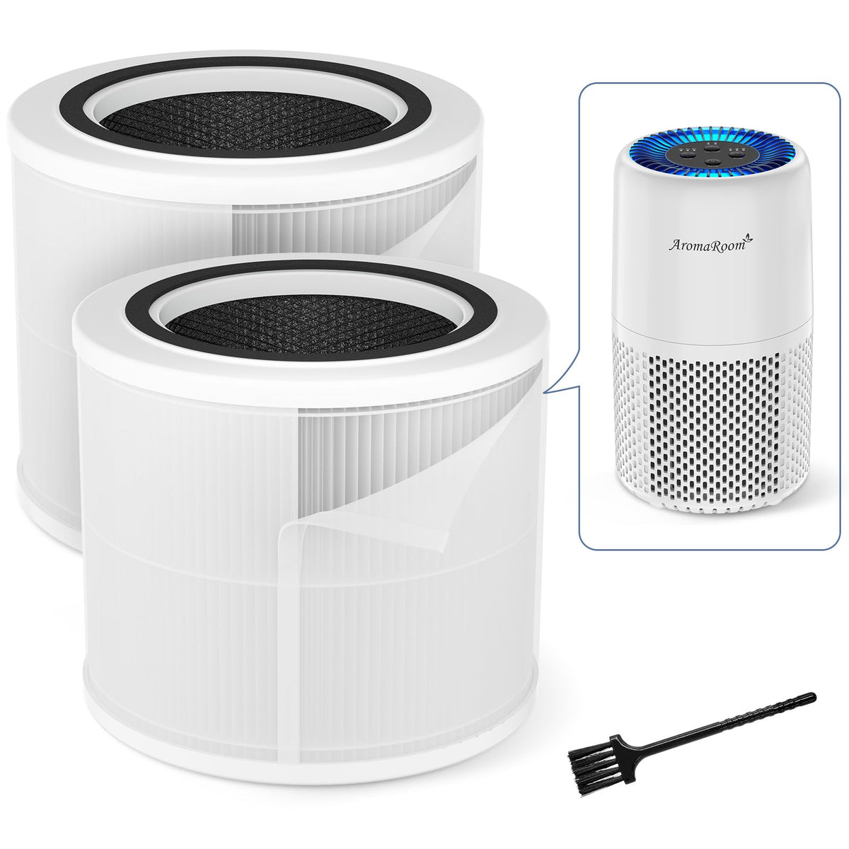 AromaRoom AP103 filter front view shows fit and performance