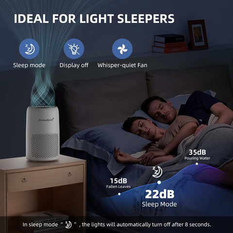 AromaRoom RGB ambient light enhances mood and room aesthetics.
