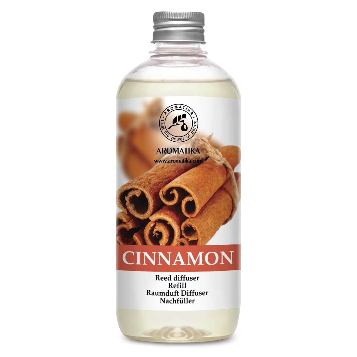 AROMATIKA Cinnamon Reed Diffuser Refill delivers a long-lasting fragrance for any room