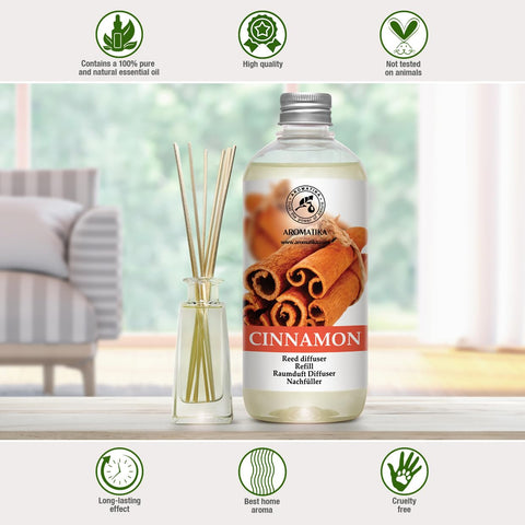AROMATIKA Cinnamon Diffuser bottle pour demonstrates easy refill action