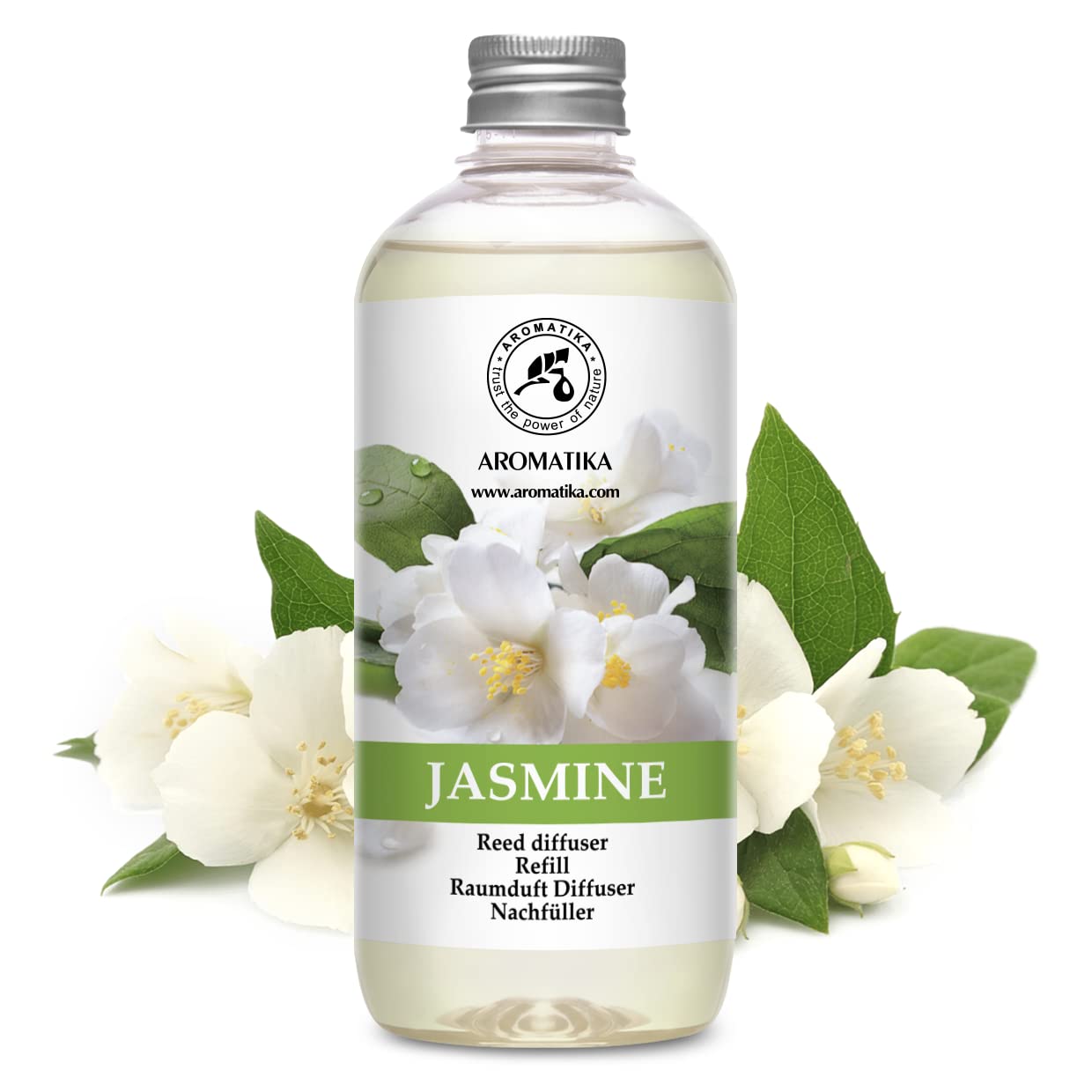 Closeup of AROMATIKA Jasmine Refill highlighting delicate natural scent
