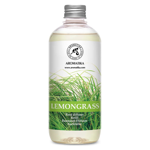 AROMATIKA Lemongrass Reed Diffuser Refill bottle pour for fresh, long-lasting aroma in your space