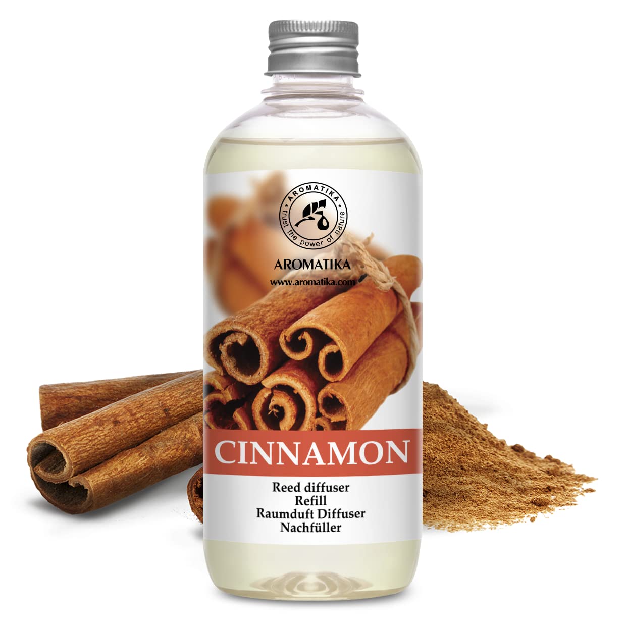 AROMATIKA Natural Cinnamon Oil provides a warm aroma for home or office